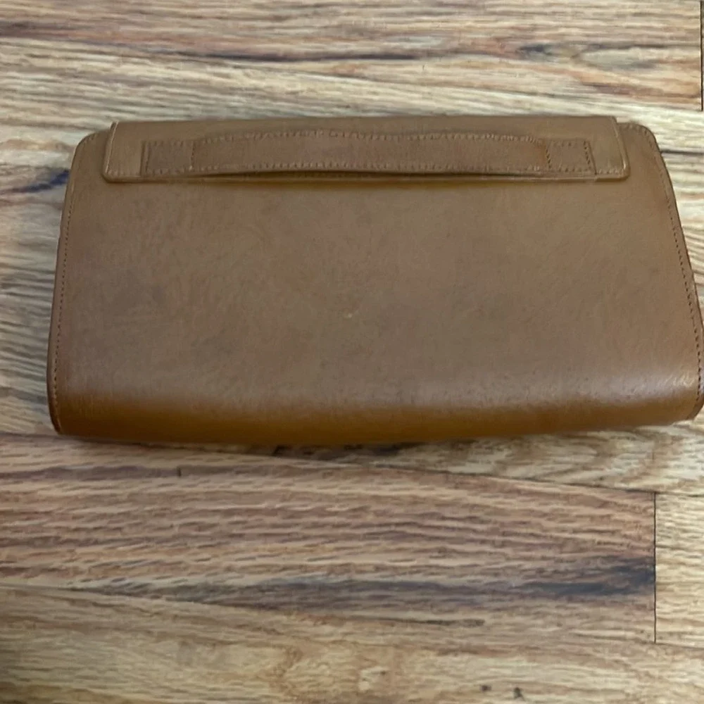 Lesco Vintage Envelope Clutch Tan Leather